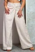 Pantalon ancho lino beige dyaboo DF06065