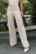 Pantalon cargo para mujer dyaboo DF06056 beige